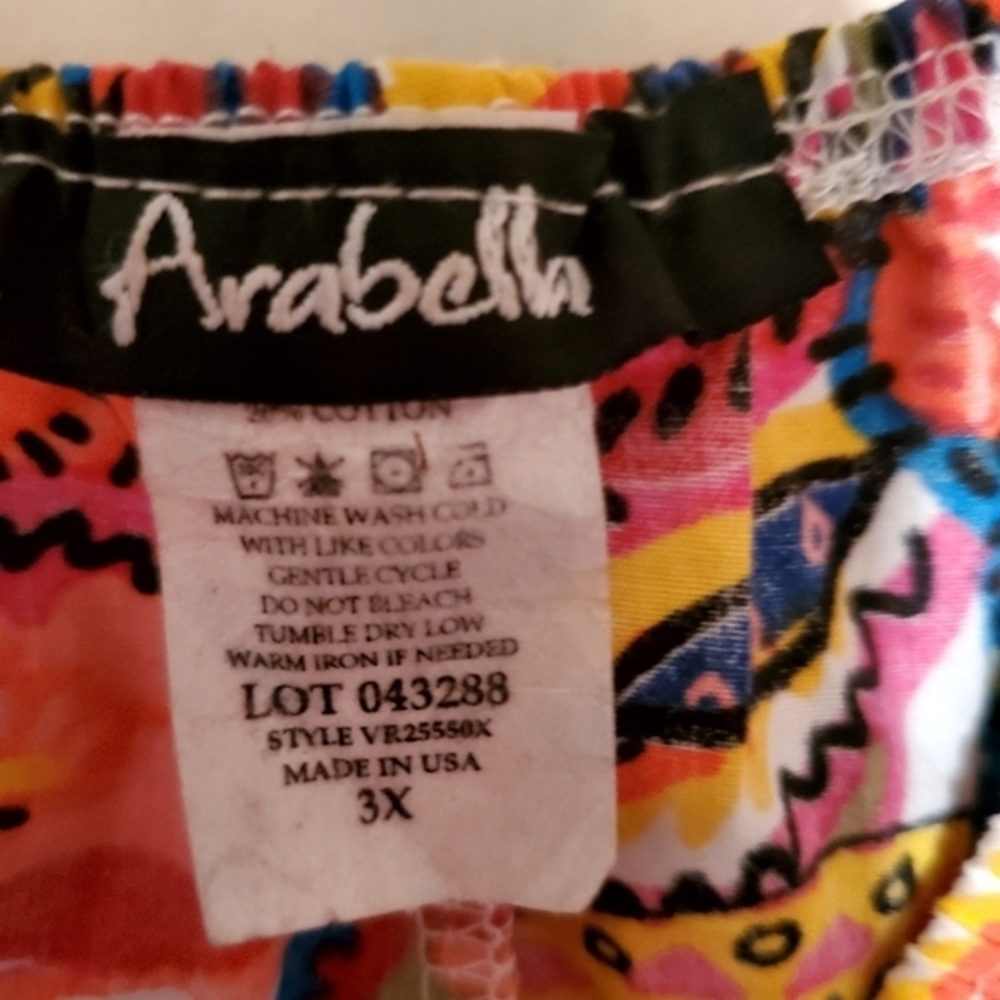 Arabella Bright Floral Tunic Top Shirt Women Size 3X Plus Size Pre-owned - Picture 11 of 12